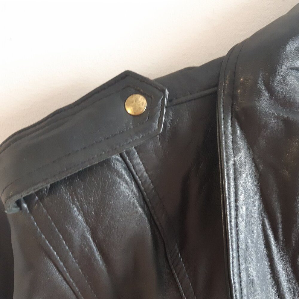 Jacket Leather Genuine Made In Canada Sélection Mono-Pol Small Women Vintage Y2K - Picture 10 of 16